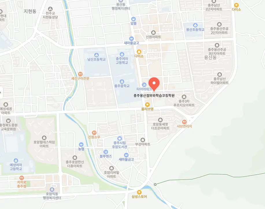 호암동 영어수학학원 위치